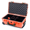 Pelican 1510 Case, Orange with OD Green Handles & Latches TrekPak Divider System with Convolute Lid Foam ColorCase 015100-0020-150-130