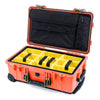Pelican 1510 Case, Orange with OD Green Handles & Latches Yellow Padded Microfiber Dividers with Computer Pouch ColorCase 015100-0210-150-130