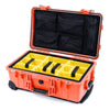 Pelican 1510 Case, Orange Yellow Padded Microfiber Dividers with Mesh Lid Organizer ColorCase 015100-0110-150-150