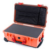 Pelican 1510 Case, Orange with Red Handles & Latches Pick & Pluck Foam with Computer Pouch ColorCase 015100-0201-150-320