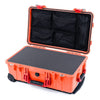 Pelican 1510 Case, Orange with Red Handles & Latches Pick & Pluck Foam with Mesh Lid Organizer ColorCase 015100-0101-150-320