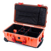 Pelican 1510 Case, Orange with Red Handles & Latches TrekPak Divider System with Computer Pouch ColorCase 015100-0220-150-320