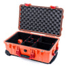 Pelican 1510 Case, Orange with Red Handles & Latches TrekPak Divider System with Convolute Lid Foam ColorCase 015100-0020-150-320