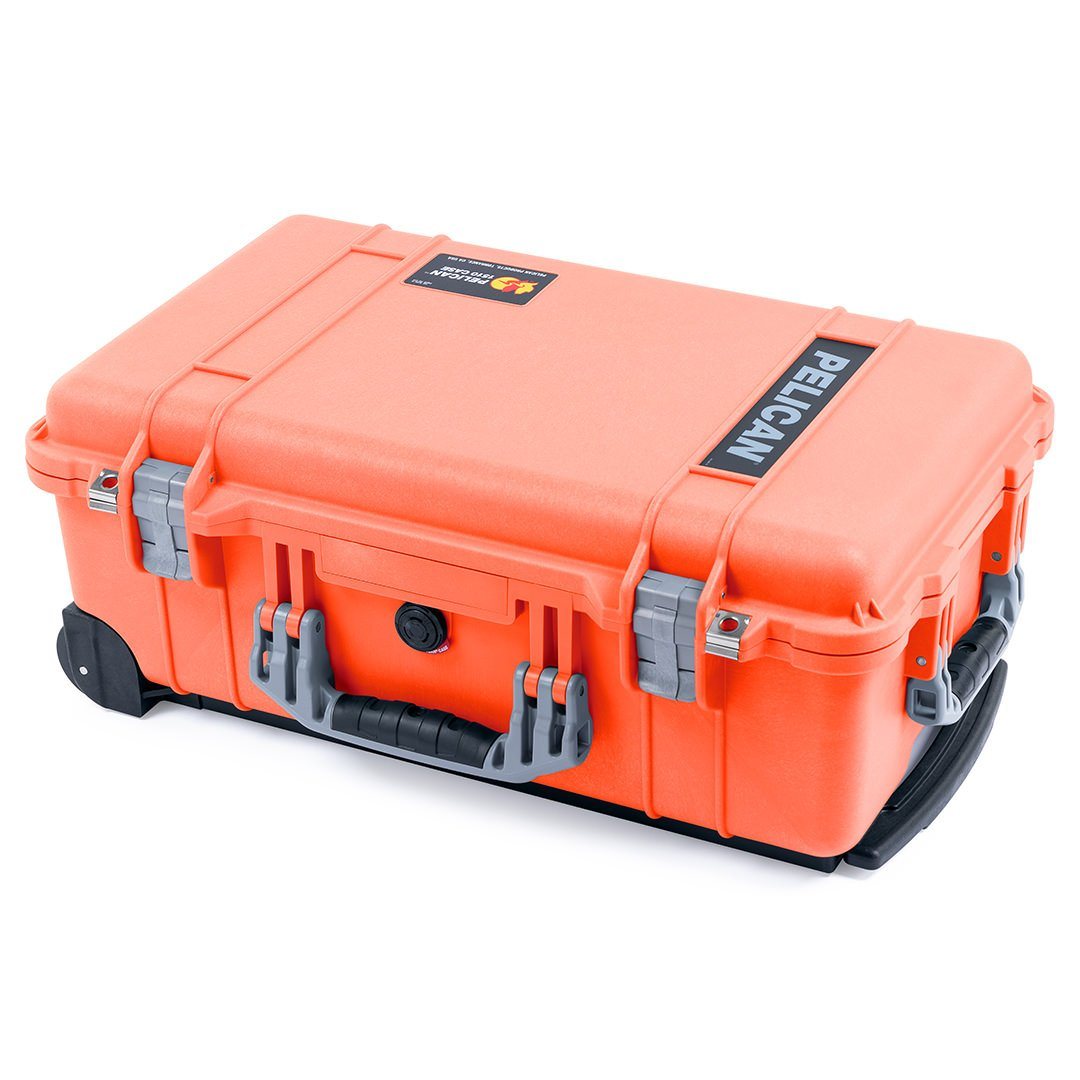 Pelican 1510 Case, Orange with Silver Handles & Latches ColorCase 