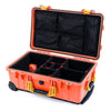 Pelican 1510 Case, Orange with Yellow Handles & Latches TrekPak Divider System with Mesh Lid Organizer ColorCase 015100-0120-150-240