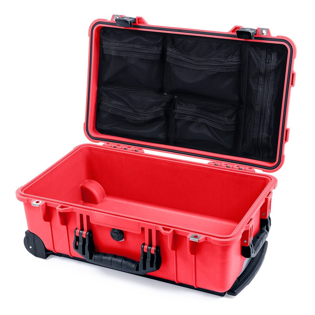 Pelican 1510 Case, Red with Black Handles &amp; Latches Mesh Lid Organizer Only ColorCase 015100-0100-320-110