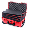 Pelican 1510 Case, Red with Black Handles & Latches Custom Tool Kit (4 Foam Inserts with Convolute Lid Foam) ColorCase 015100-0060-320-110