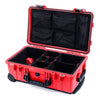 Pelican 1510 Case, Red with Black Handles & Latches TrekPak Divider System with Mesh Lid Organizer ColorCase 015100-0120-320-110