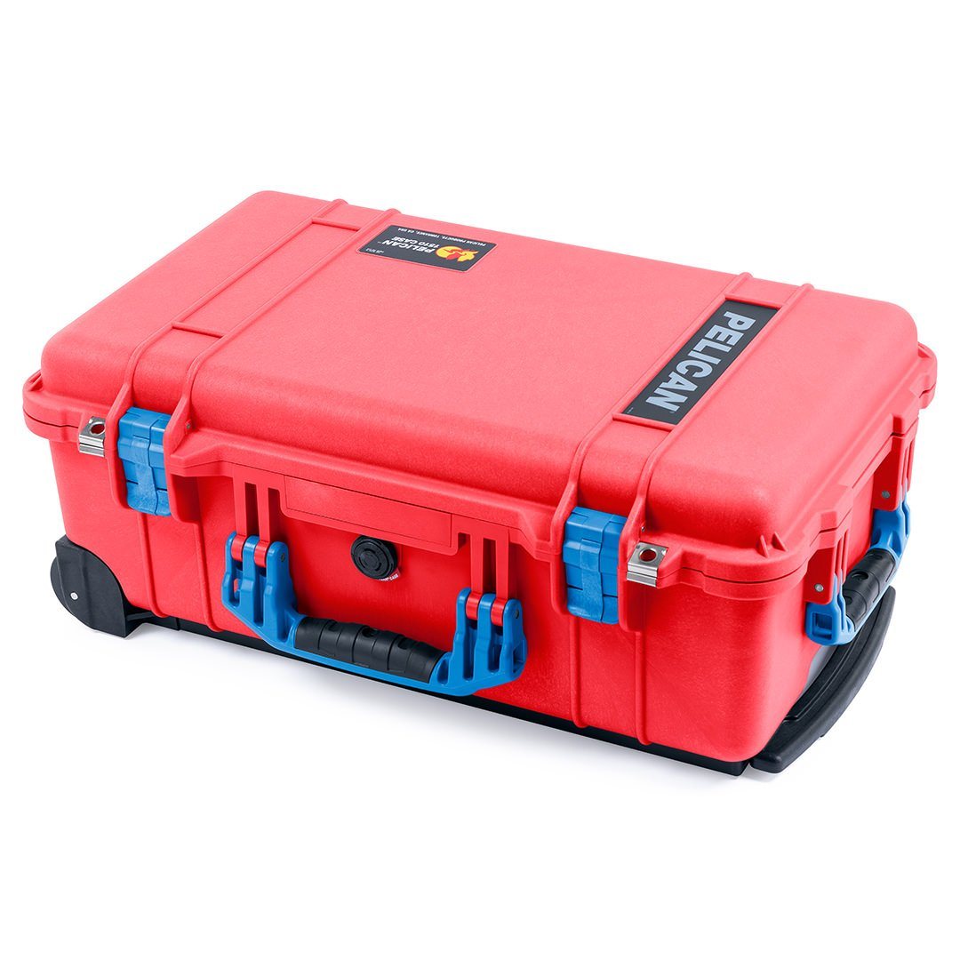 Pelican 1510 Case, Red with Blue Handles & Latches ColorCase 