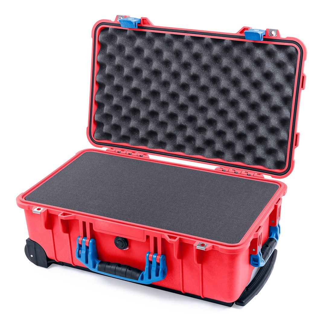 Pelican 1510 Case, Red with Blue Handles & Latches