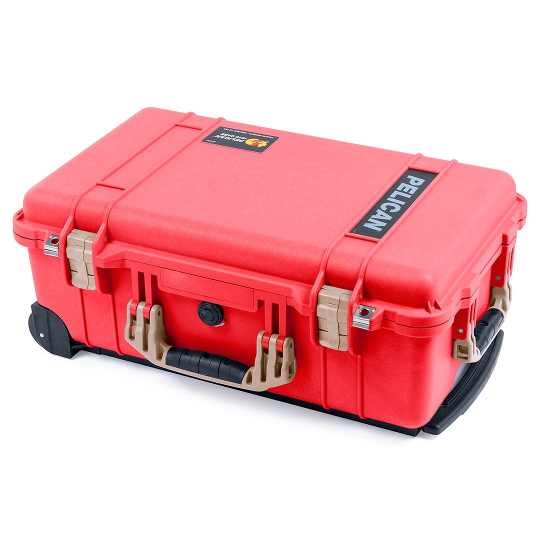 Pelican 1510 Case, Red with Desert Tan Handles & Latches ColorCase 