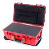 Pelican 1510 Case, Red with Desert Tan Handles & Latches Pick & Pluck Foam with Computer Pouch ColorCase 015100-0201-320-310