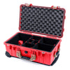 Pelican 1510 Case, Red with Desert Tan Handles & Latches TrekPak Divider System with Convolute Lid Foam ColorCase 015100-0020-320-310