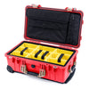 Pelican 1510 Case, Red with Desert Tan Handles & Latches Yellow Padded Microfiber Dividers with Computer Pouch ColorCase 015100-0210-320-310