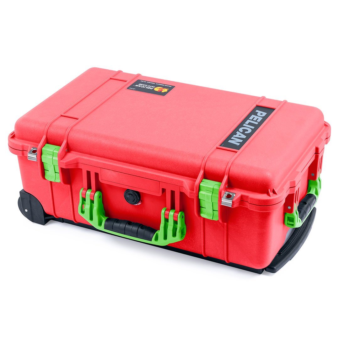 Pelican 1510 Case, Red with Lime Green Handles & Latches ColorCase 