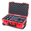 Pelican 1510 Case, Red with OD Green Handles & Latches Gray Padded Microfiber Dividers with Convolute Lid Foam ColorCase 015100-0070-320-130
