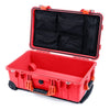 Pelican 1510 Case, Red with Orange Handles & Latches Mesh Lid Organizer Only ColorCase 015100-0100-320-150