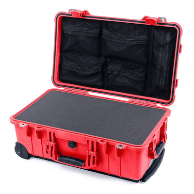 Pelican 1510 Case, Red Pick & Pluck Foam with Mesh Lid Organizer ColorCase 015100-0101-320-320