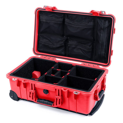 Pelican 1510 Case, Red TrekPak Divider System with Mesh Lid Organizer ColorCase 015100-0120-320-320