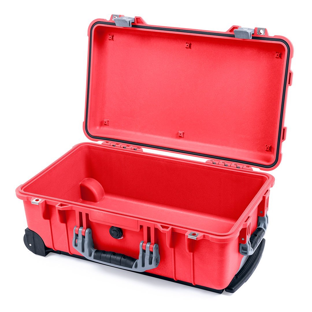 Pelican 1510 Case, Red with Silver Handles &amp; Latches None (Case Only) ColorCase 015100-0000-320-180