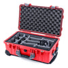 Pelican 1510 Case, Red with Silver Handles & Latches Gray Padded Microfiber Dividers with Convolute Lid Foam ColorCase 015100-0070-320-180