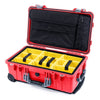 Pelican 1510 Case, Red with Silver Handles & Latches Yellow Padded Microfiber Dividers with Computer Pouch ColorCase 015100-0210-320-180