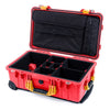Pelican 1510 Case, Red with Yellow Handles & Latches TrekPak Divider System with Computer Pouch ColorCase 015100-0220-320-240