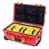 Pelican 1510 Case, Red with Yellow Handles & Latches Yellow Padded Microfiber Dividers with Mesh Lid Organizer ColorCase 015100-0110-320-240