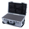 Pelican 1510 Case, Silver with Black Handles & Latches Pick & Pluck Foam with Mesh Lid Organizer ColorCase 015100-0101-180-110