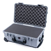 Pelican 1510 Case, Silver with Black Handles & Latches Pick & Pluck Foam with Convolute Lid Foam ColorCase 015100-0001-180-110