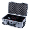 Pelican 1510 Case, Silver with Black Handles & Latches TrekPak Divider System with Convolute Lid Foam ColorCase 015100-0020-180-110