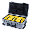 Pelican 1510 Case, Silver with Black Handles & Latches Yellow Padded Microfiber Dividers with Mesh Lid Organizer ColorCase 015100-0110-180-110