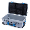 Pelican 1510 Case, Silver with Blue Handles & Latches Mesh Lid Organizer Only ColorCase 015100-0100-180-120