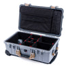 Pelican 1510 Case, Silver with Desert Tan Handles & Latches TrekPak Divider System with Computer Pouch ColorCase 015100-0220-180-310