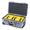 Pelican 1510 Case, Silver with Desert Tan Handles & Latches Yellow Padded Microfiber Dividers with Convolute Lid Foam ColorCase 015100-0010-180-310