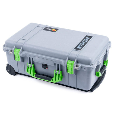 Pelican 1510 Case, Silver with Lime Green Handles & Latches ColorCase