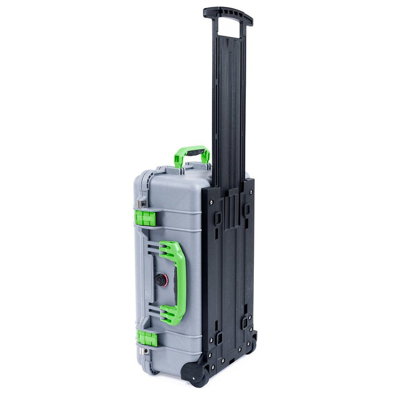 Pelican 1510 Case, Silver with Lime Green Handles & Latches ColorCase 