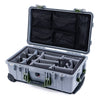 Pelican 1510 Case, Silver with OD Green Handles & Latches Gray Padded Microfiber Dividers with Mesh Lid Organizer ColorCase 015100-0170-180-130