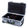 Pelican 1510 Case, Silver with OD Green Handles & Latches TrekPak Divider System with Computer Pouch ColorCase 015100-0220-180-130