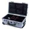 Pelican 1510 Case, Silver with OD Green Handles & Latches TrekPak Divider System with Mesh Lid Organizer ColorCase 015100-0120-180-130
