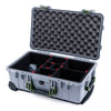 Pelican 1510 Case, Silver with OD Green Handles & Latches TrekPak Divider System with Convolute Lid Foam ColorCase 015100-0020-180-130