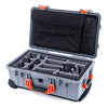 Pelican 1510 Case, Silver with Orange Handles & Latches Gray Padded Microfiber Dividers with Computer Pouch ColorCase 015100-0270-180-150