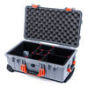 Pelican 1510 Case, Silver with Orange Handles & Latches TrekPak Divider System with Convolute Lid Foam ColorCase 015100-0020-180-150