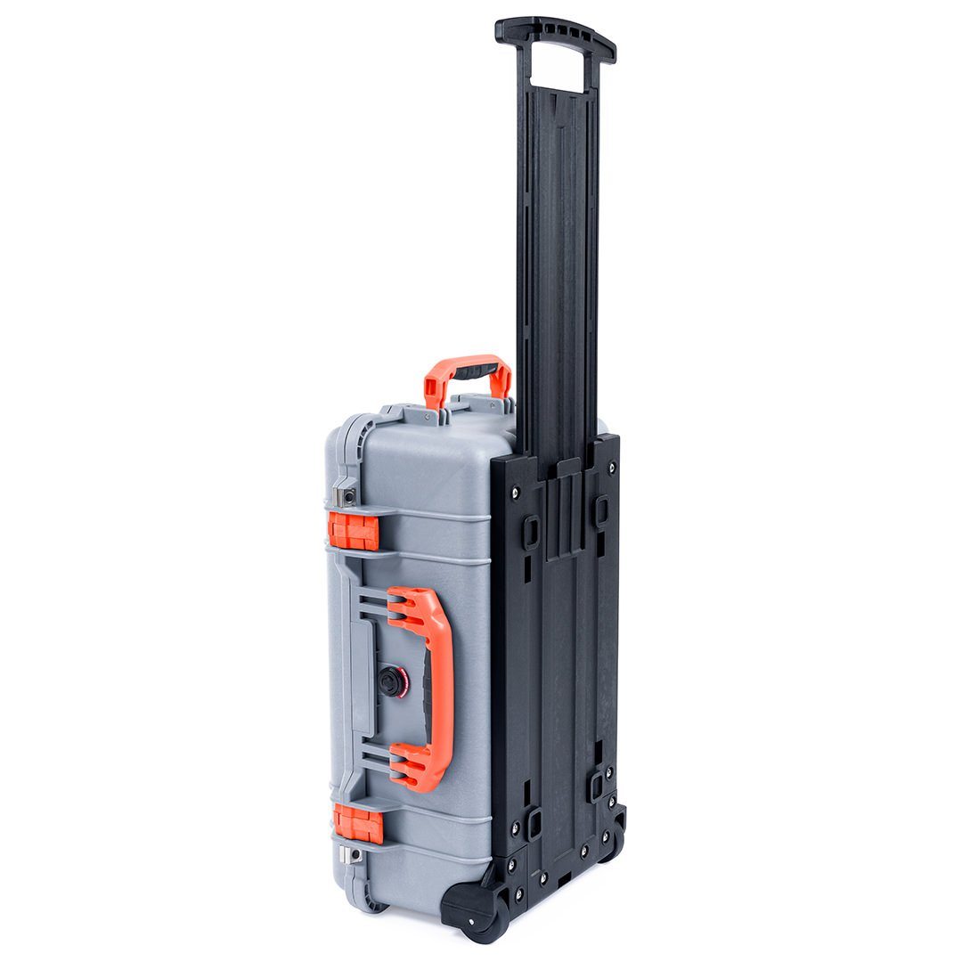 Pelican 1510 Case, Silver with Orange Handles &amp; Latches ColorCase 