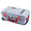 Pelican 1510 Case, Silver with Red Handles & Latches ColorCase