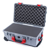 Pelican 1510 Case, Silver with Red Handles & Latches Pick & Pluck Foam with Convolute Lid Foam ColorCase 015100-0001-180-320