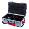 Pelican 1510 Case, Silver with Red Handles & Latches TrekPak Divider System with Computer Pouch ColorCase 015100-0220-180-320