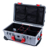 Pelican 1510 Case, Silver with Red Handles & Latches TrekPak Divider System with Mesh Lid Organizer ColorCase 015100-0120-180-320