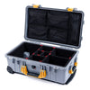 Pelican 1510 Case, Silver with Yellow Handles & Latches TrekPak Divider System with Mesh Lid Organizer ColorCase 015100-0120-180-240