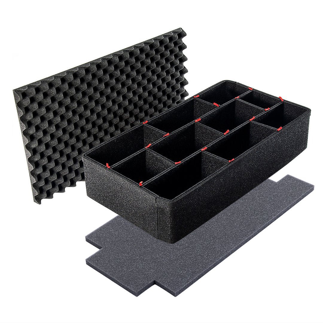 Pelican 1560 Tool Foam Kit (Set of 6 Black Foam Inserts, 5 Red Plastic  Backers & One Red Bottom Foam)